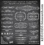 Vector Vintage Chalkboard Labels an Vector Vintage Chalkboard Labels an