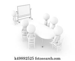3D illustration of a meeting and presentation 3D illustration of a meeting and presentation