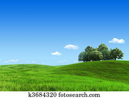 Nature collection - Green meadow group of trees template Nature collection - Green meadow group of trees template