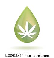 Olive oil drop icon with a marijuana leaf Olive oil drop icon with a marijuana leaf