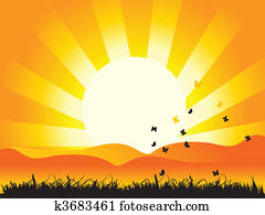 Caricatura, paisaje de la naturaleza, desierto Clipart | k9131752