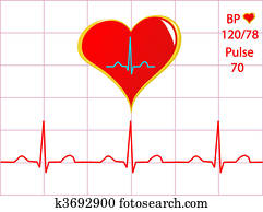 a, לב בריא, דוגמה, עם, a, של הלב, עקב