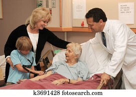 clinique, visite, à, docteur