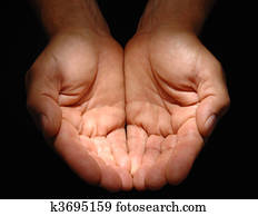 cupped hands cupped hands