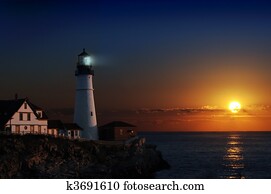 Lighthouse at dawn Lighthouse at dawn