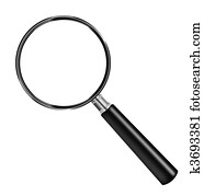 magnifying glass loupe to magnify enlarge isolated