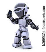 robot with smart phoine robot with smart phoine