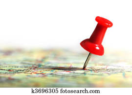 Thumbtack in a Map Thumbtack in a Map