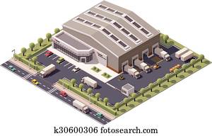 Vector isometric warehouse Vector isometric warehouse