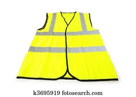 Yellow vest isolated on the white background