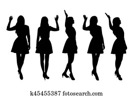 צללית, של, אישה