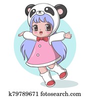 Cute little girl dressed as a panda Cute little girl dressed as a panda