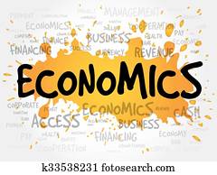 economía, palabra, nube