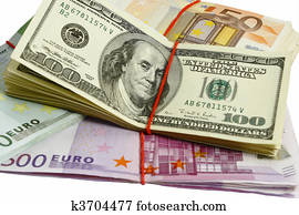 euro and american money currency
