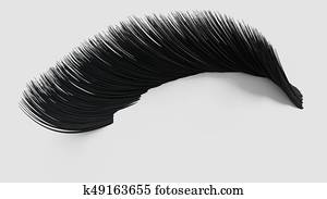 False eyelashes. Woman beauty product. False lashes realistic. 3d illustration