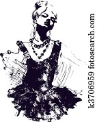 girl dancer illustration girl dancer illustration
