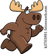 Moose Running Moose Running