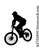 mountain biker silhouette mountain biker silhouette