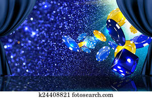 phasen, hos, kasino, mønter, og, terninger