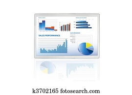 sales performance and business graphs on a touchscreen tablet sales performance and business graphs on a touchscreen tablet