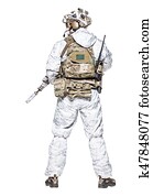 Special forces operator in winter camo clothes Special forces operator in winter camo clothes