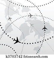 עולם, מטוס, טיסה, טייל, מתכונן, קשרים