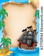 קלף, עם, גנוב, כלי