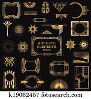 Art Deco Vintage Frames and Design Elements - in vector Art Deco Vintage Frames and Design Elements - in vector