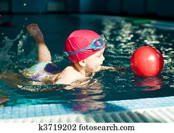 Child in a swimming pool Child in a swimming pool