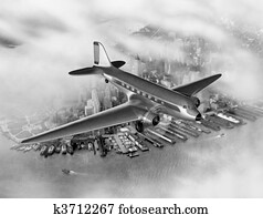 DC-3 Over NYC DC-3 Over NYC