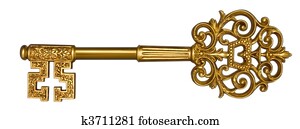 gold, meister, schlüssel, weiß