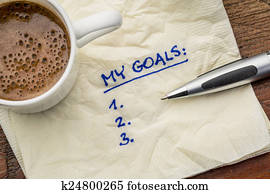 my goals list on napkin my goals list on napkin