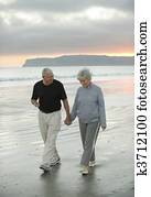 Senior Beach Walk Vertical