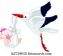 Stork And Baby Stork And Baby