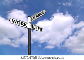 trabajo, vida, balance, poste indicador