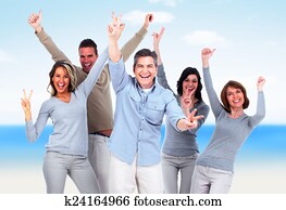 σύνολο, από, ευτυχισμένος, ακόλουθοι.