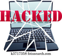 האקר, שובר, בטחון, ל, התרסק, מחשב נייד, חתיכות