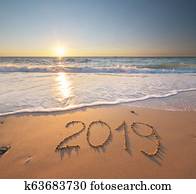 2019, ano, ligado, a, mar, shore.