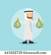 arabian with sack of money