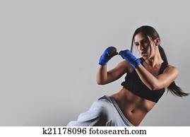 bonito, condicão física, mulher