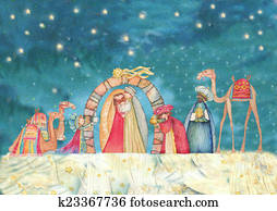 Christmas Nativity scene with the t Christmas Nativity scene with the t