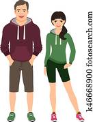 Fashion couple in fitness outfit