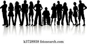 grande, torcida, de, pessoas