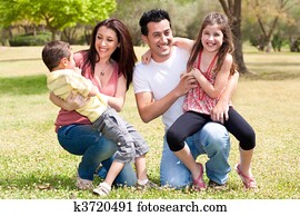 Happy family enjoying in the park