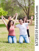  Happy family enjoying their holidays