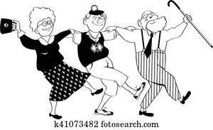 Happy seniors clip-art Happy seniors clip-art