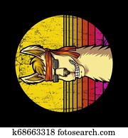 llama Retro sunrise Vector illustration llama Retro sunrise Vector illustration