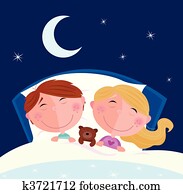 Siblings - boy and girl sleeping Siblings - boy and girl sleeping