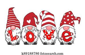 אהוב, card., ארבעה, שדונים, עם, ה, מכתבים, love., הפרד, וקטור