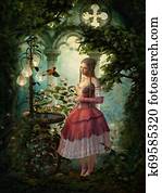 At the Birdbath, 3d CG At the Birdbath, 3d CG